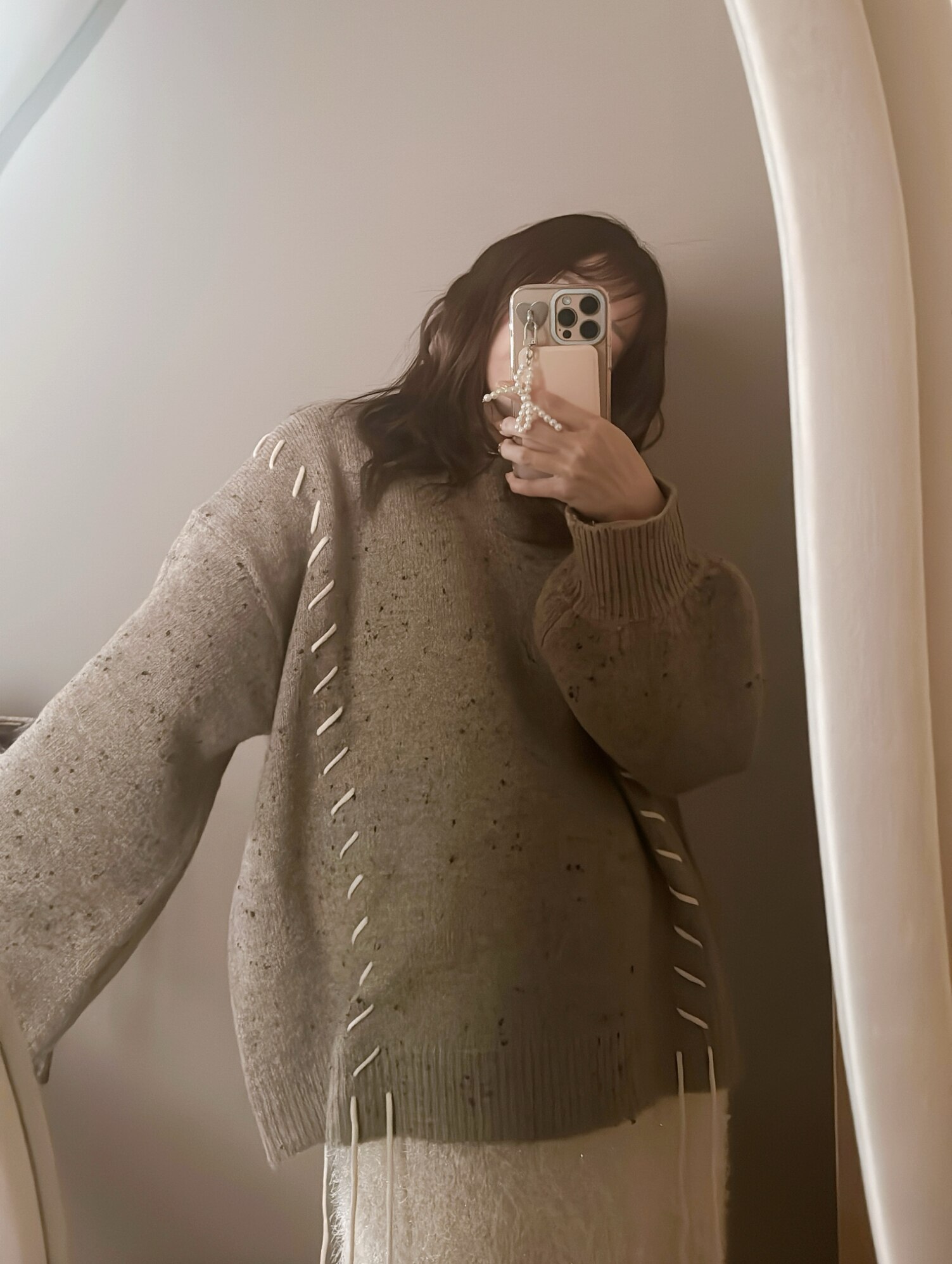 SALE／30%OFF】チョコチップ編み上げニットトップス Bab バブ