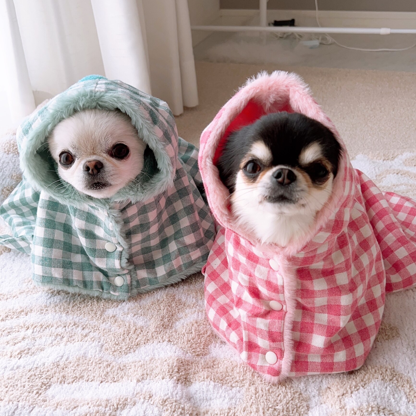 犬の服【お出掛け暖か！2wayポンチョ】ハンドメイド犬の服 犬用ポンチョ 犬服 パジャマ おやすみポンチョ ドッグウェア