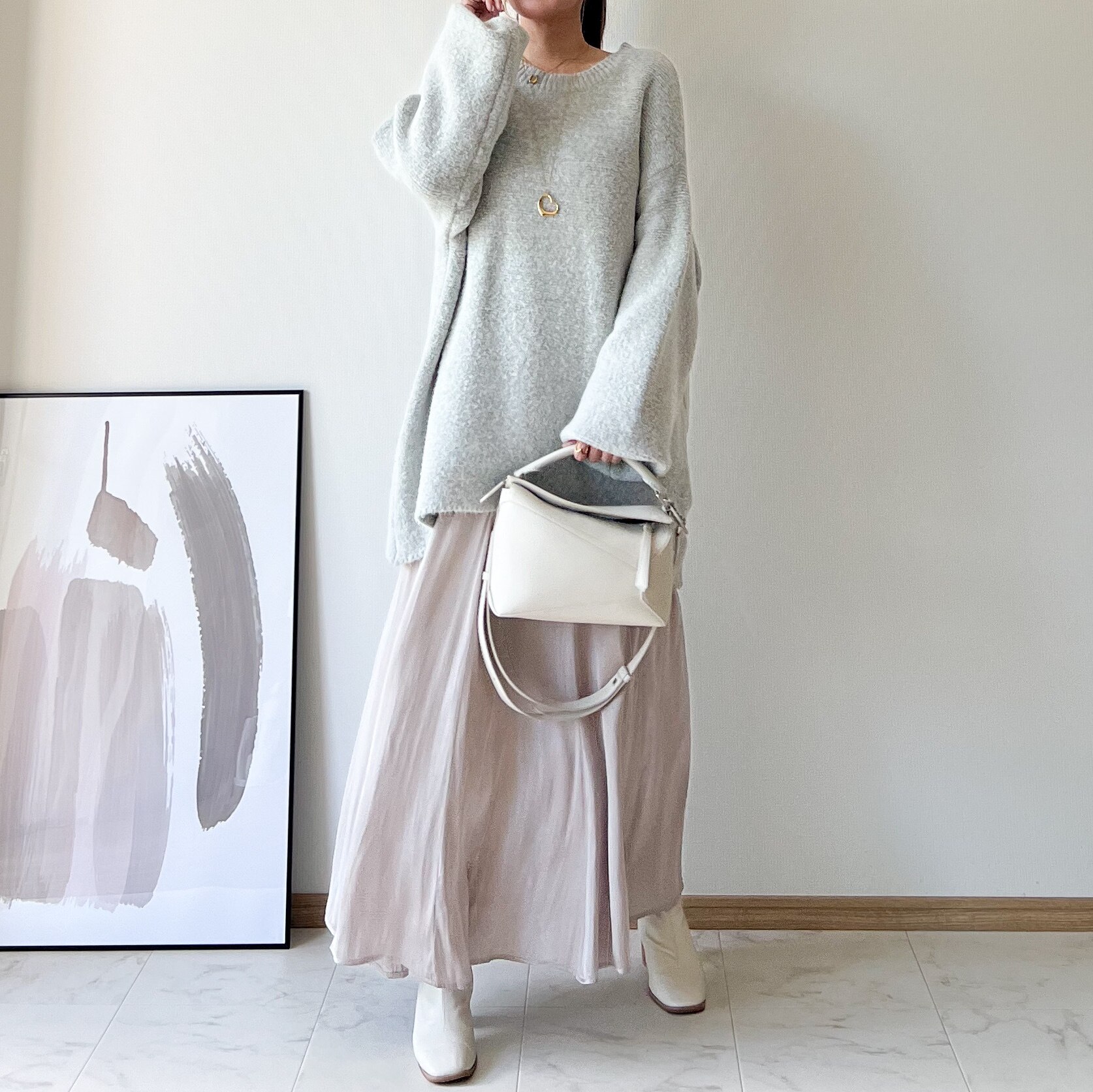 yuki×for/cコラボ】ヴィンテージサテン ギャザースカート スカート