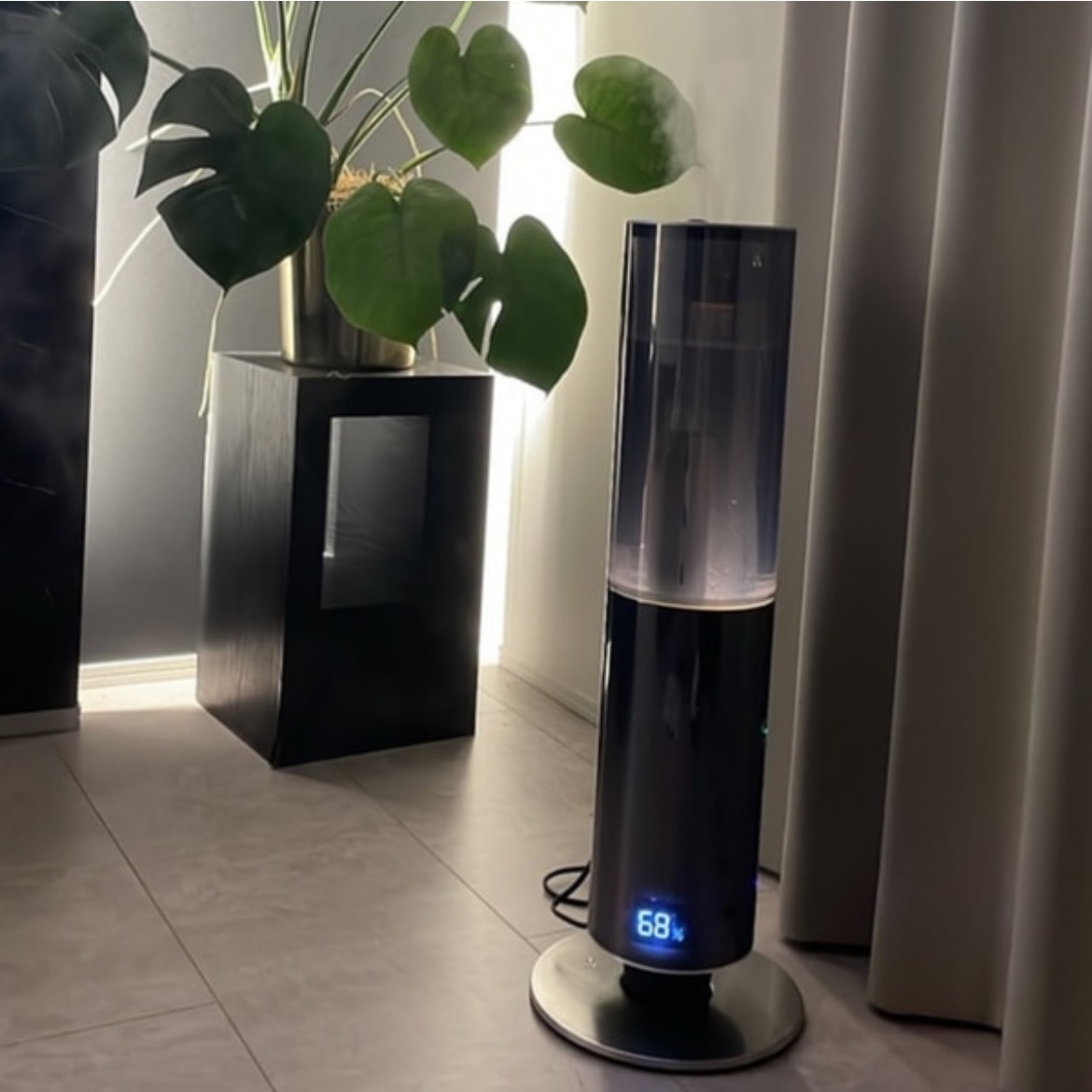 DOSHISHA ハイブリッド式加湿器 クレベリンLED KHW-2170C アウトレット)ドウシシャ クレベリンLED搭載ハイブリット加湿器 BK KHW