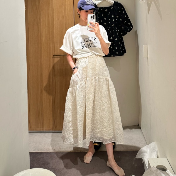 SALE／50%OFF】ポケットデザインウエストゴムボリュームスカート Mila  