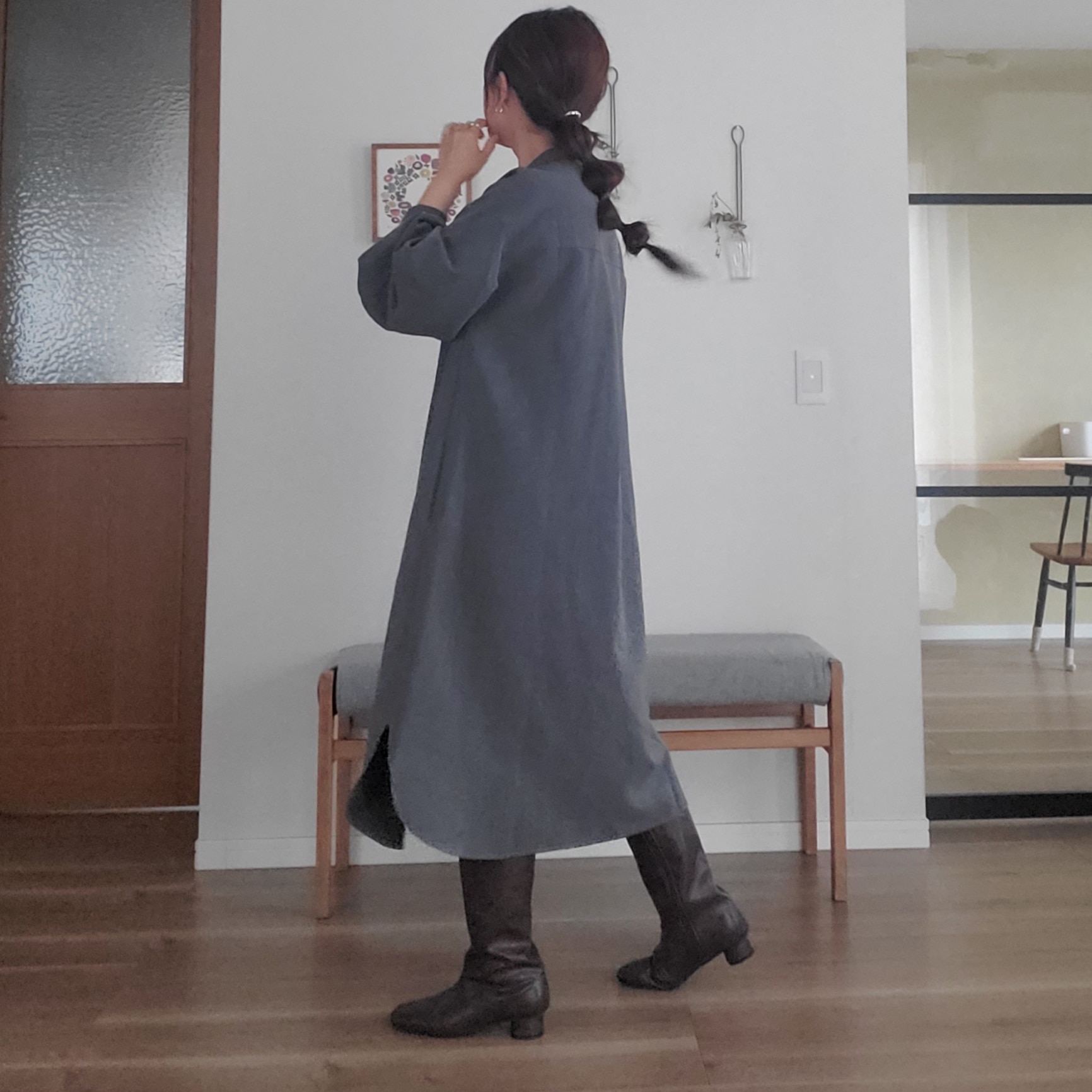 えりんさんコラボ シャツワンピース レディース ボリューム袖