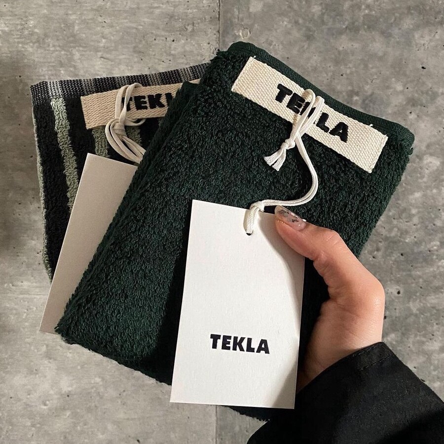 TEKLA テクラ ハンドタオル ハンカチダークグレー フォレストグリーン3枚組 正規販売店】テクラ TEKLA タオル ハンカチ 30×30cm ハンドタオル