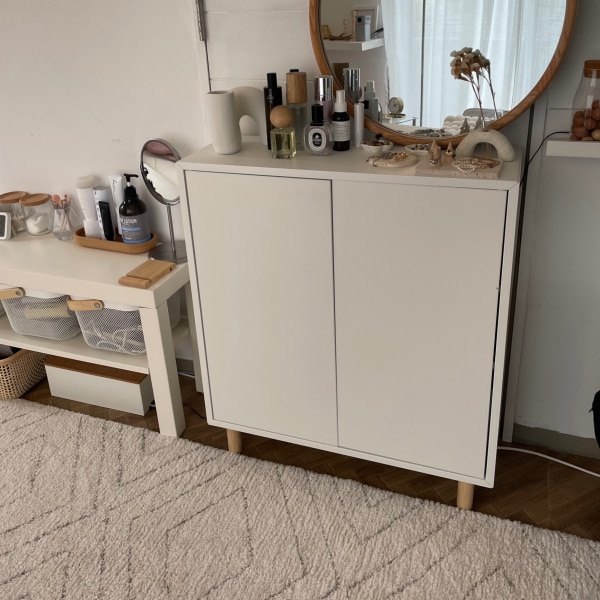 IKEA イケア キャビネット 扉2 棚板1付き ホワイト 白 70x35x70cm 