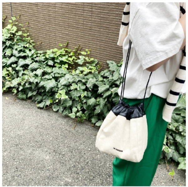 JIL SANDER 巾着バッグ Drawstring jil sander巾着バッグ green JIL SANDER ジルサンダー ド