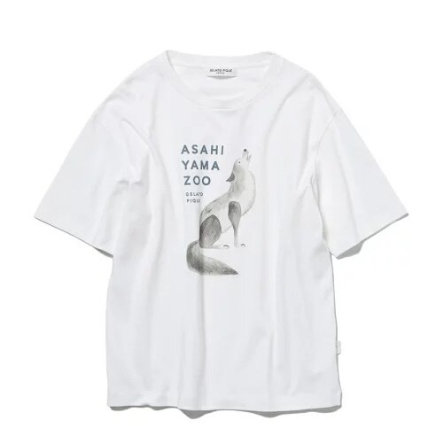 SALE／30%OFF】gelato pique 【旭山動物園】 HOMME オオカミTシャツ ジェラートピケ カットソー Tシャツ ホワイト