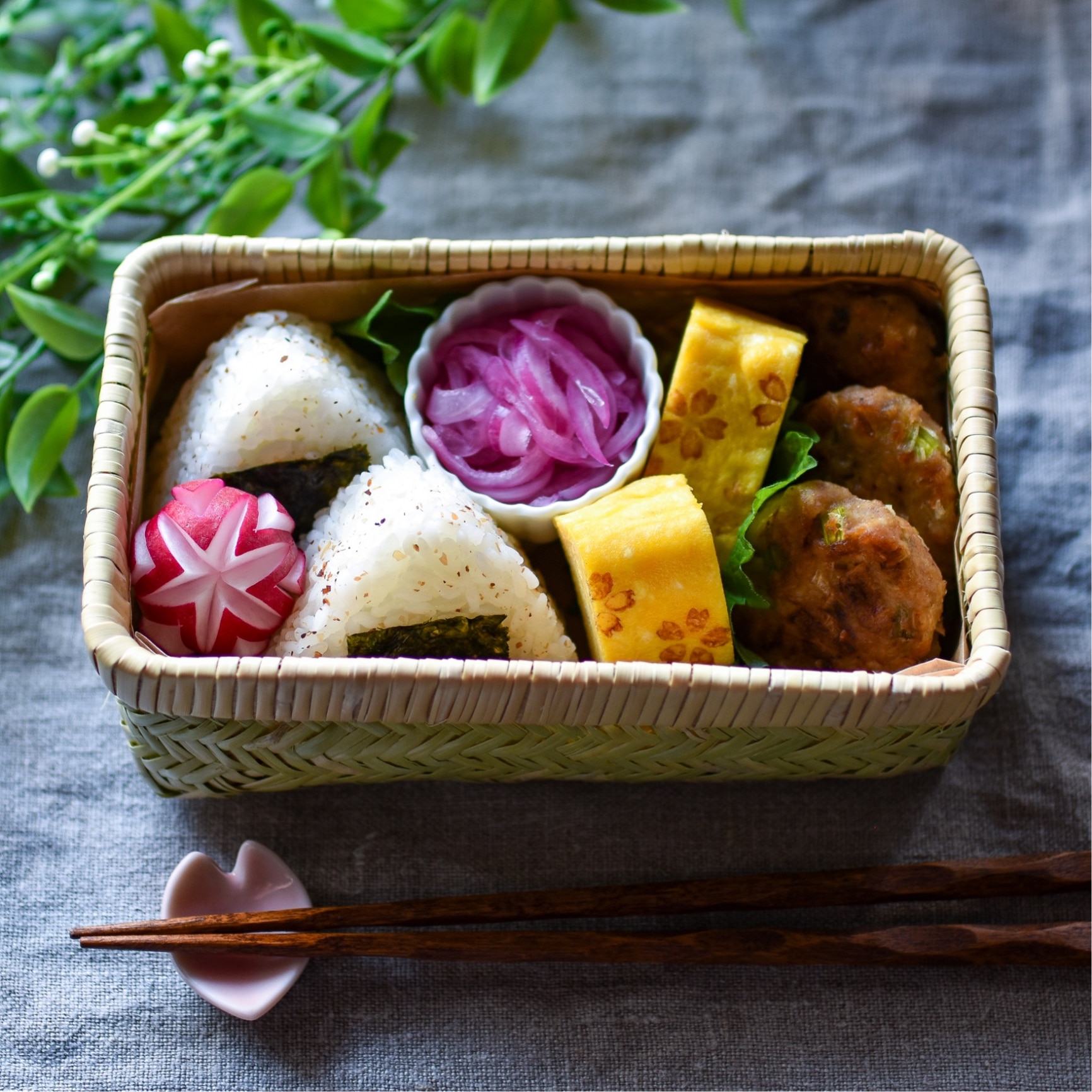 国産】スズ竹弁当箱（篠竹）おむすびが蒸れずにおいしい竹かご竹