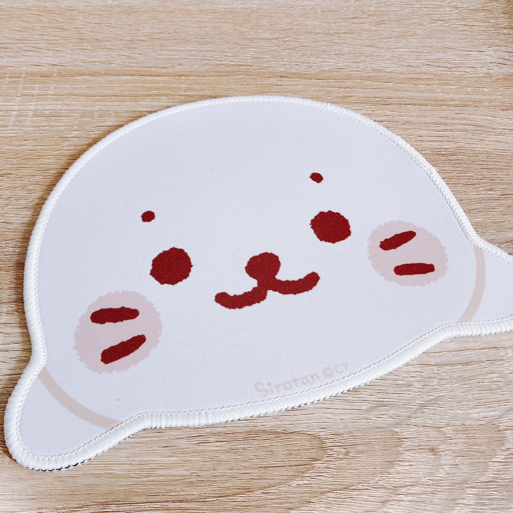 しろたん 顔ぼん マウスパッド ダイカットマウスパッド 顔型 おしゃれ
