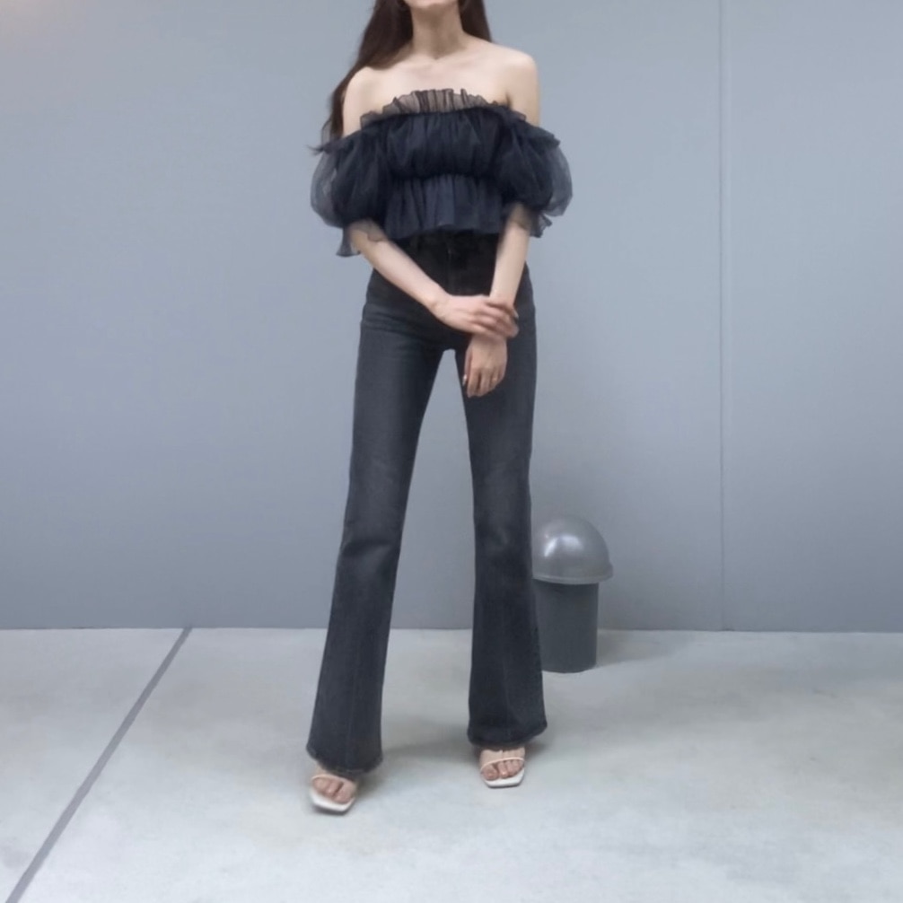 MOUSSY MVS BLACK FLARE(L) / ロングサイズ マウジー パンツ ジーンズ・デニムパンツ ブラック【送料無料】