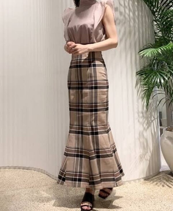 SNIDEL スナイデル 通販 ハイウエストタイトヘムフレアチェック  