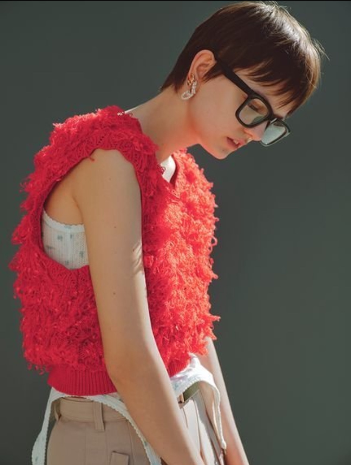 SALE／50%OFF】LILY BROWN フリンジクロップドニットベスト リリー