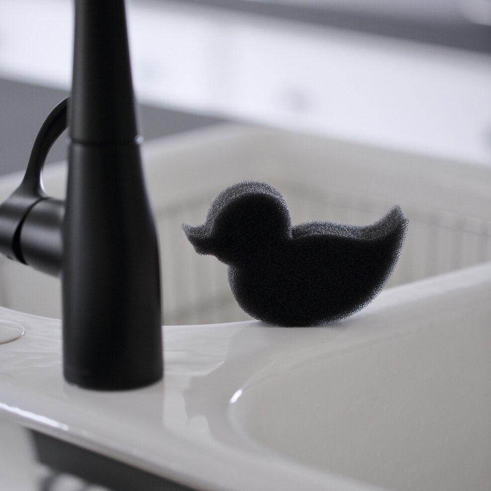 【スポンジ】Kitchen dish sponge / キッチン スポンジ ブラック ネコポス対応圧縮パッケージ入り