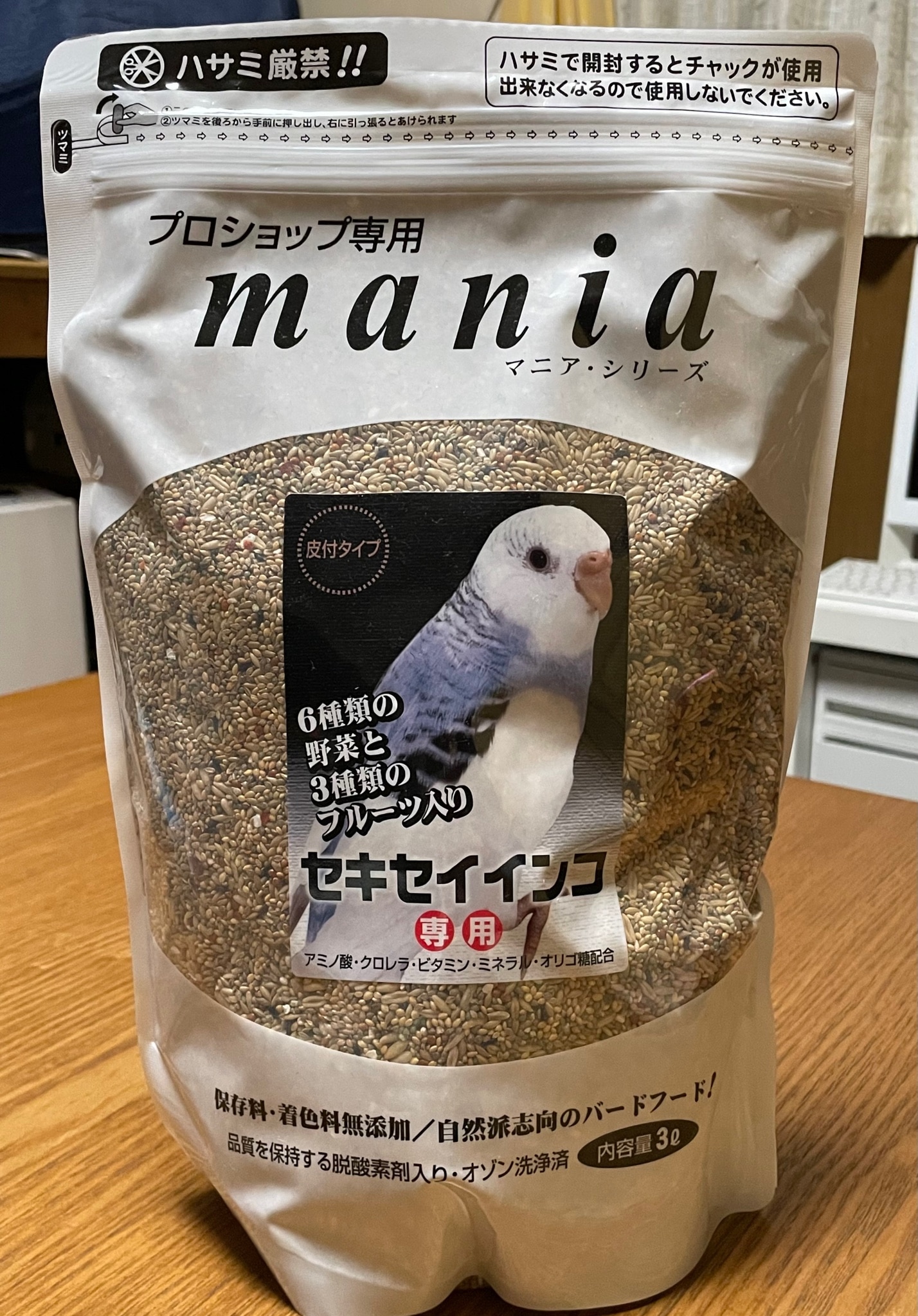 黒瀬ペットフード mania セキセイインコ 3L 鳥 フード エサ 餌 皮つき