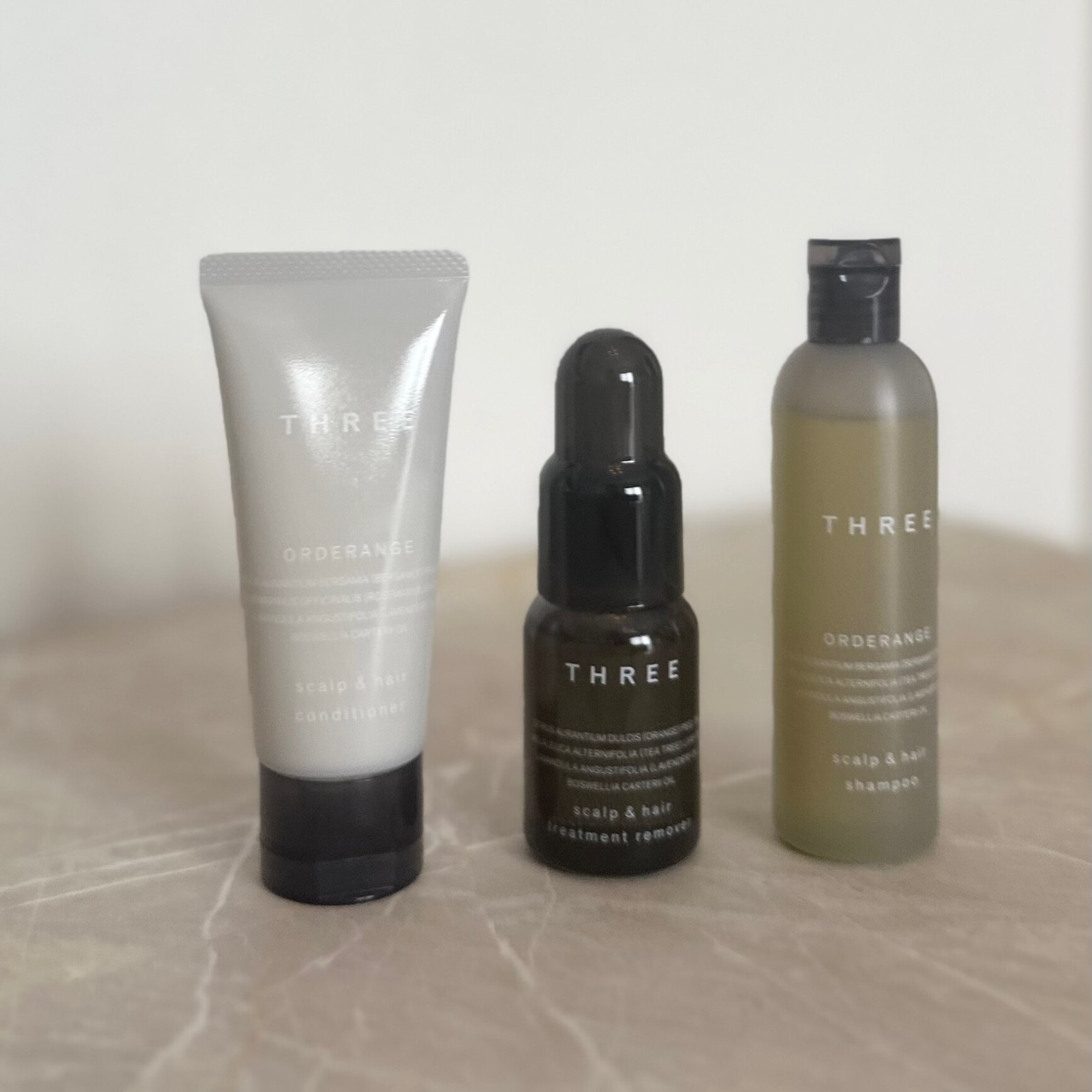 THREE スキャルプ＆ヘア トリートメント リムーバー＆オーダレンジ