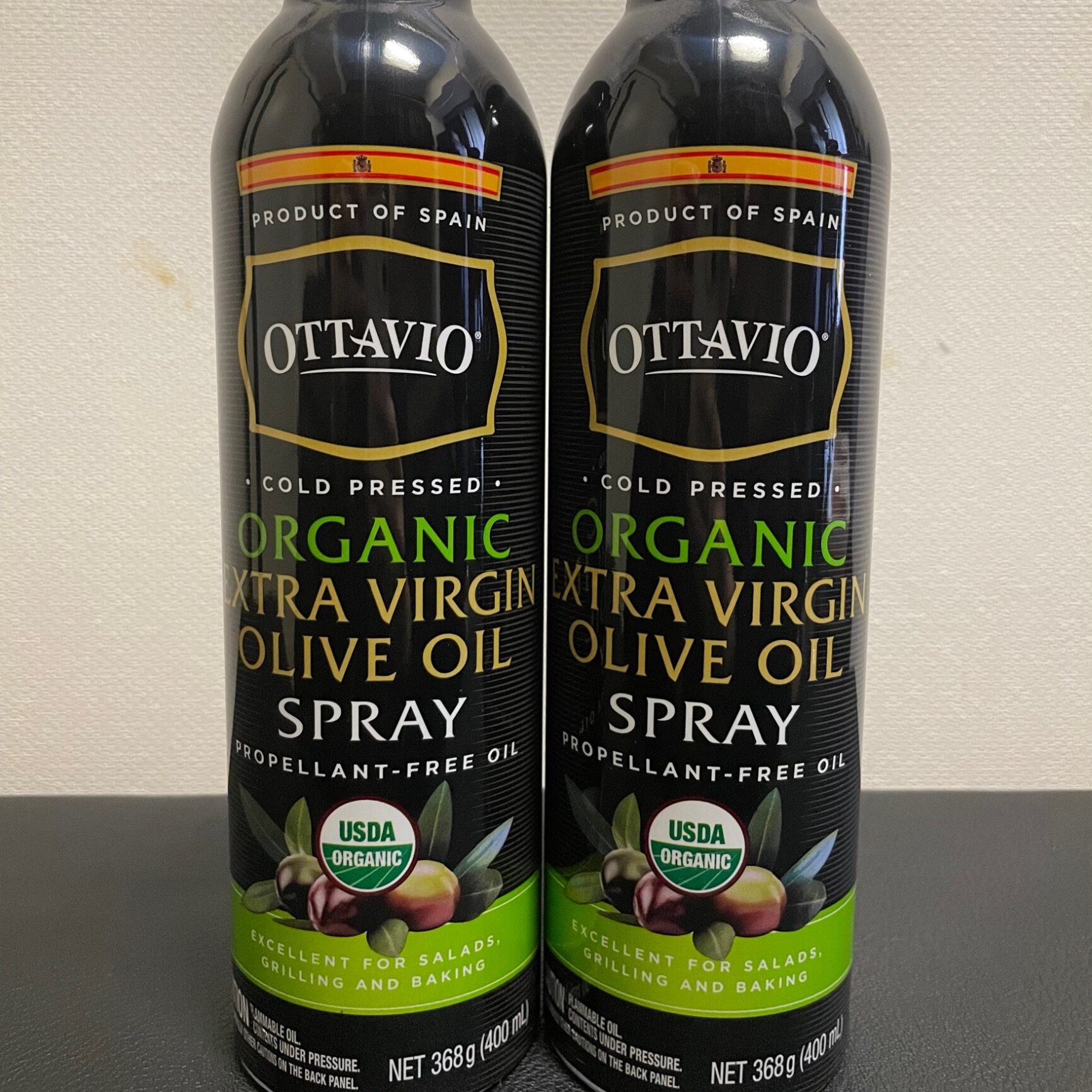 【送料無料】 OTTAVIO オッタビオ オーガニック エクストラバージン オリーブオイル スプレー 368g x 2本セット 有機オリーブ
