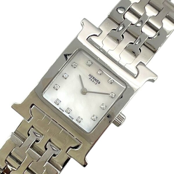 エルメス HERMES Hウォッチ ホワイトシェル HH1.210 ホワイト SS 