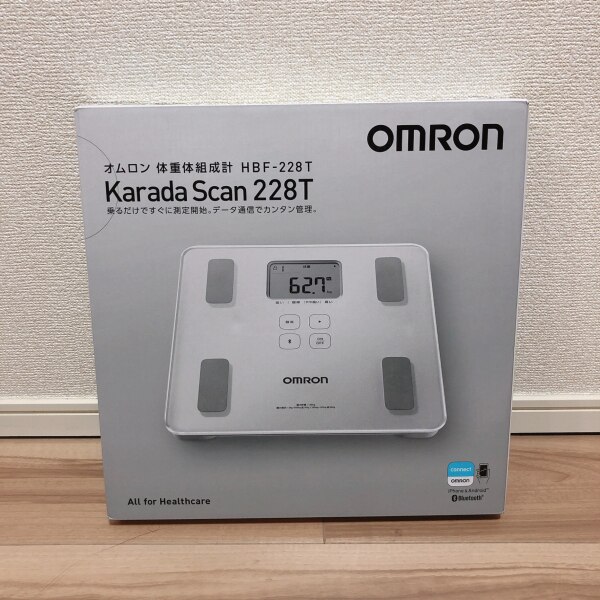 オムロン OMRON HBF-228T 体組成計 KaradaScan（カラダスキャン） シャイニーホワイト [スマホ管理機能あり][体重計 体脂肪計  スマホ連動 HBF228TSW]