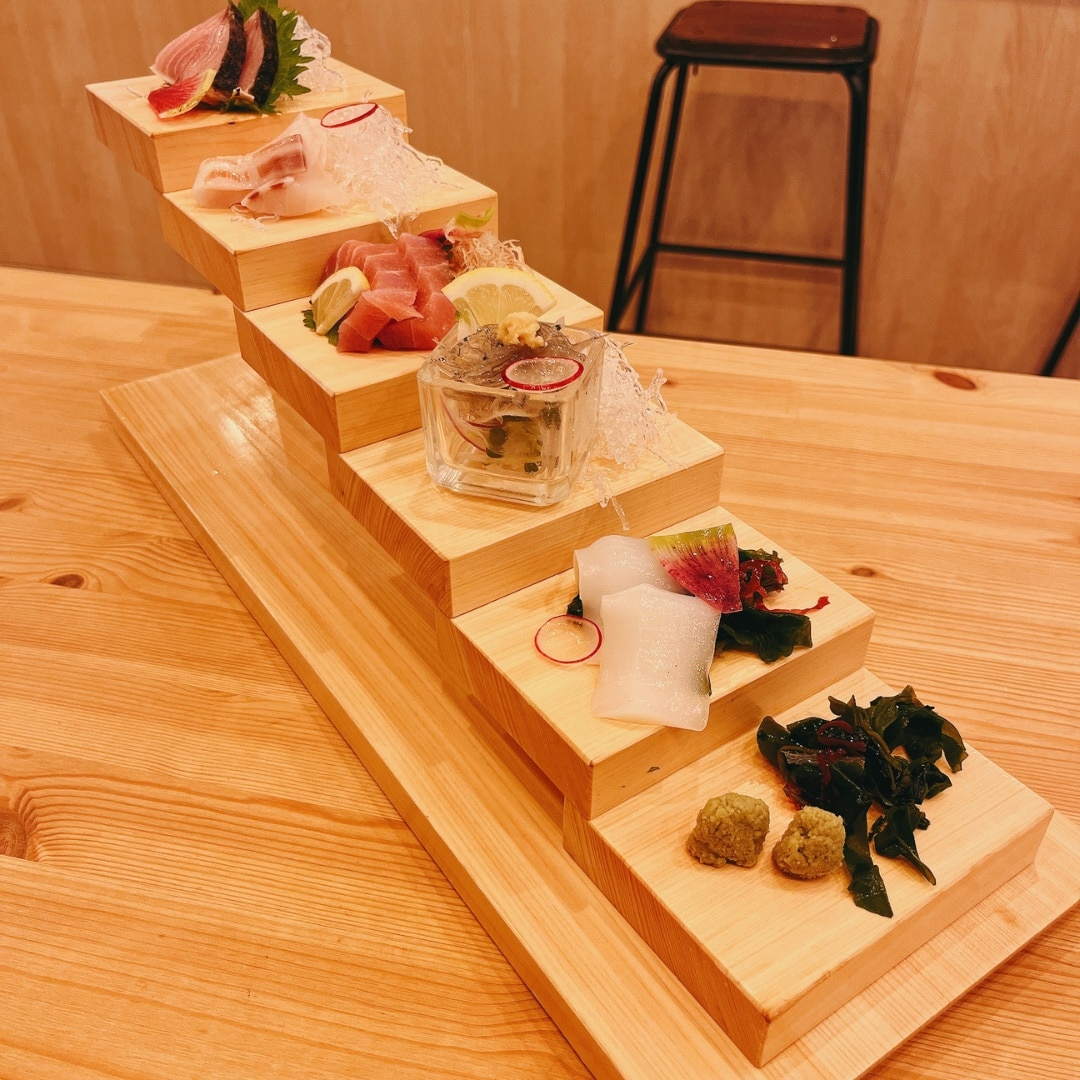 立体盛込 階段 六段 鮨盛台 (ディスプレイ台 日本製 キッチン お寿司