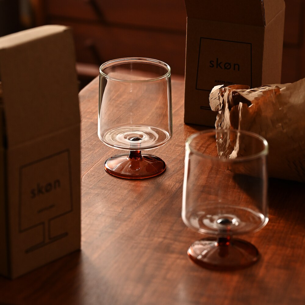 ゴージャスペア★ルビーレッド 17㎝ 金彩 多面カットステム グラス フランス Skon Goblet スコン ゴブレット ビールグラス ワイングラス