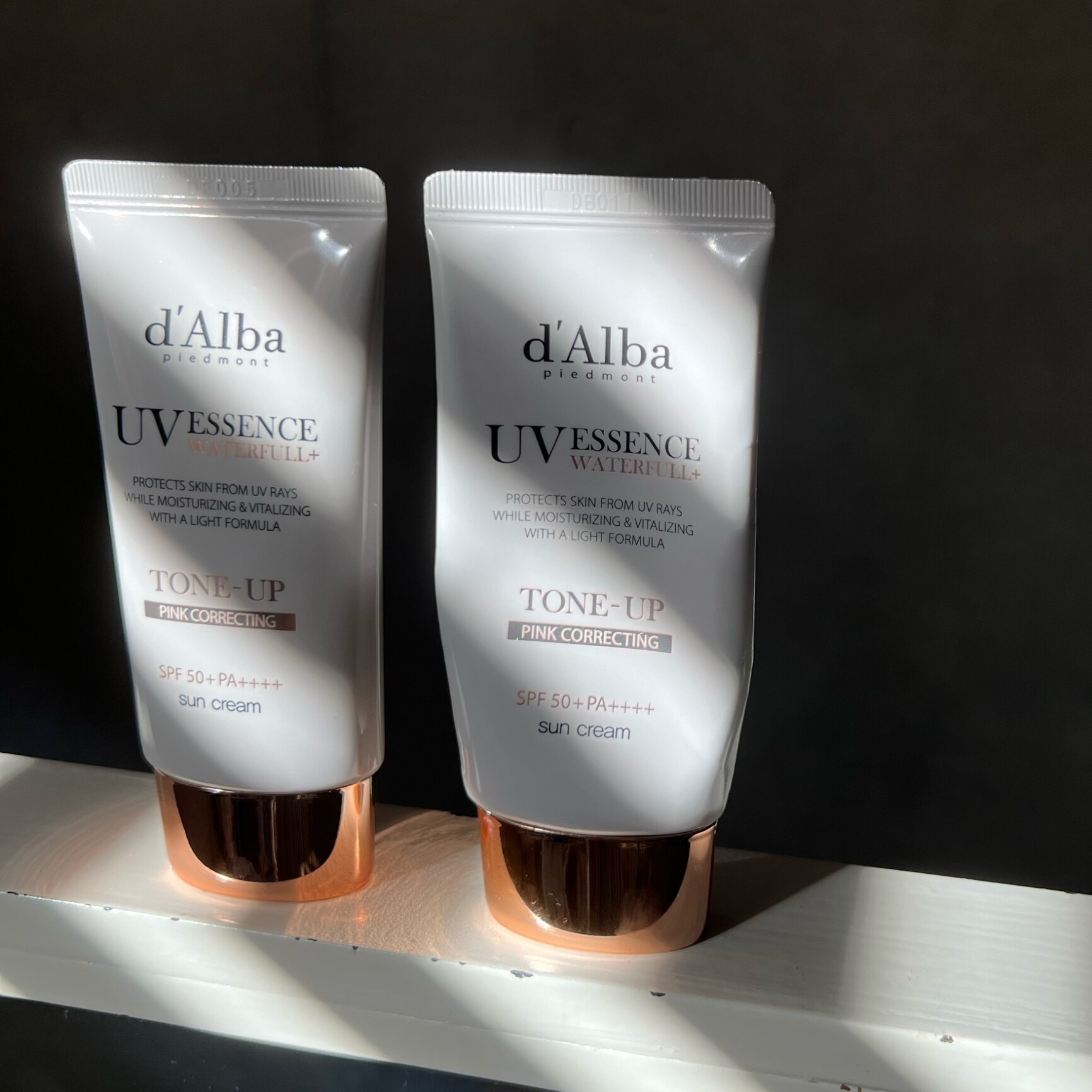 【 d'Alba ( ダルバ ) 公式 】【 ウォーターフル トーンアップ 日焼け止め 2種セット SPF50+ PA++++ 50ml 】 日焼け止め UV 紫外線 混合 くすみ 化粧下地 ベース メイク 低刺激 美容 スキンケア コスメ カバーアップ ピンク パープル - メイン画像 1
