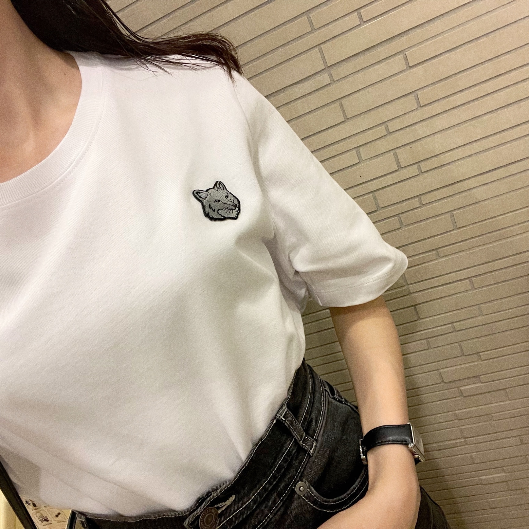 関税負担なし！MAISON KITSUNE タイネック ベルト シャツ ドレス Maison Kitsune Maison Kitsune/(W)BOLD FOX HEAD PATCH COMFORT