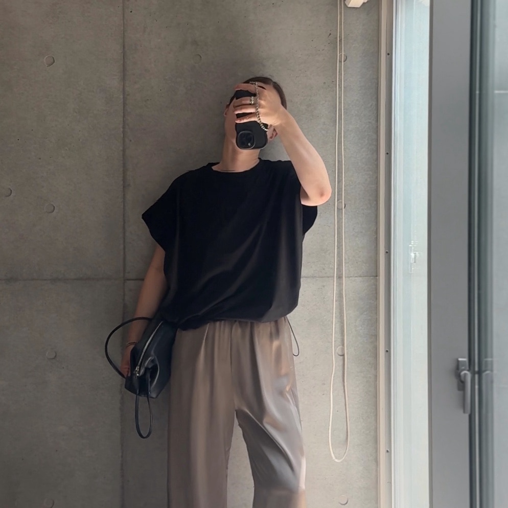フレンチスリーブ プルオーバー ドライコットンTシャツ コットン100Tシャツ 裾ドロストデザイン ドライタッチコットン フレンチスリーブ プルオーバー Tシャツ／Agreable アグレアーブル【ネコポス送料無料】【送料無料】