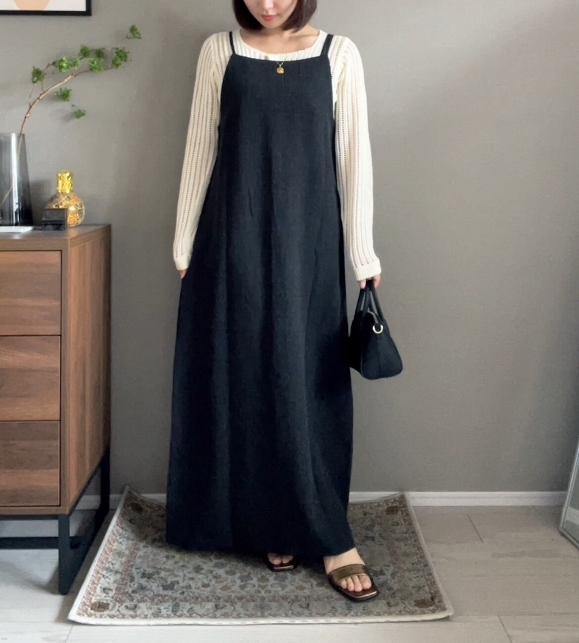 ✨圧巻♡美品✨ディーゼル キャミソールワンピース 迷彩 異素材　ロング丈　リボン デザインキャミワンピース【洗濯機洗い可】（マキシ・ロング