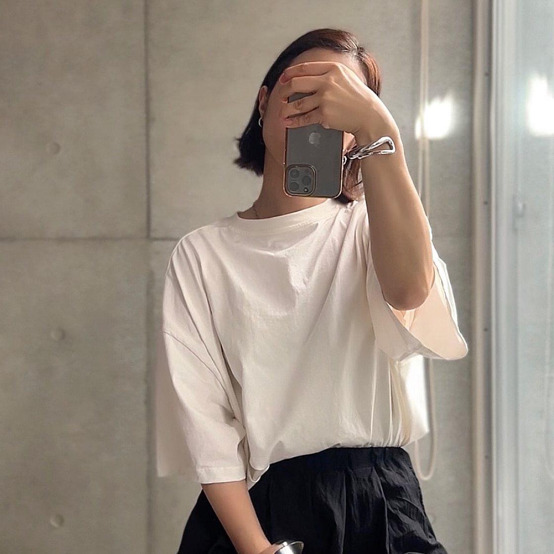 オーバーサイズ Tシャツ 半袖 接触冷感 レディース ゆったり ひんやり USAコットン トップス 綿混 シンプル おしゃれ オーガニックコットン 25S/S 春 夏 秋 M L サイズ 洗濯可 for/c フォーシー【メール便可】
