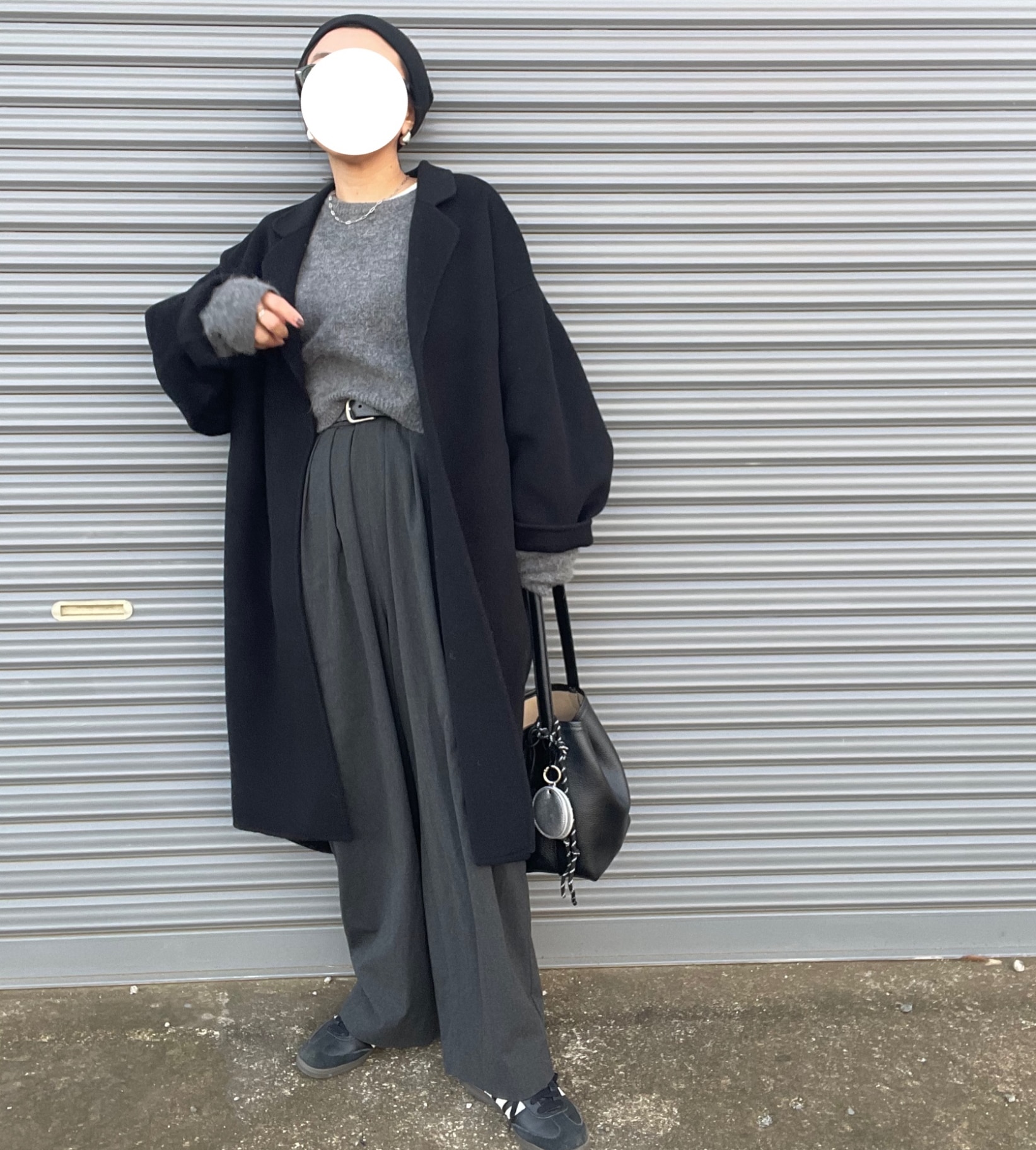 evernavy エバーネイビー リバー ロング コクーン ウールコート