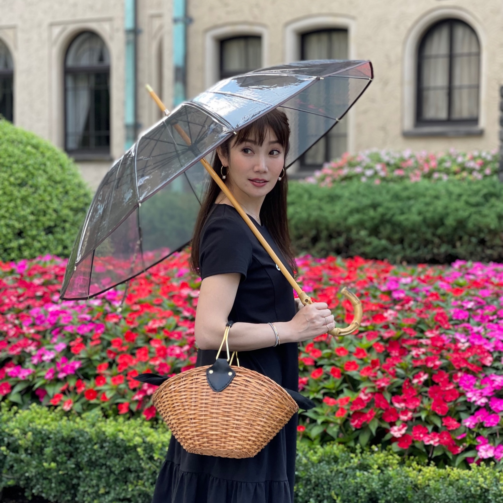 CLEAR UMBRELLA BAMBOO ブラウン-