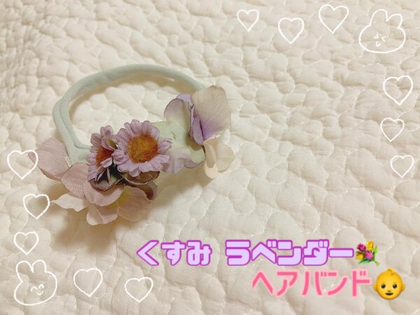 くすみラベンダーハイドレンジア マーガレット Newborn花冠ヘアバンド ベビー 赤ちゃん 新生児 フォーマル はなかんむり キッズ バースデー ヘアアクセ お揃いコーデ