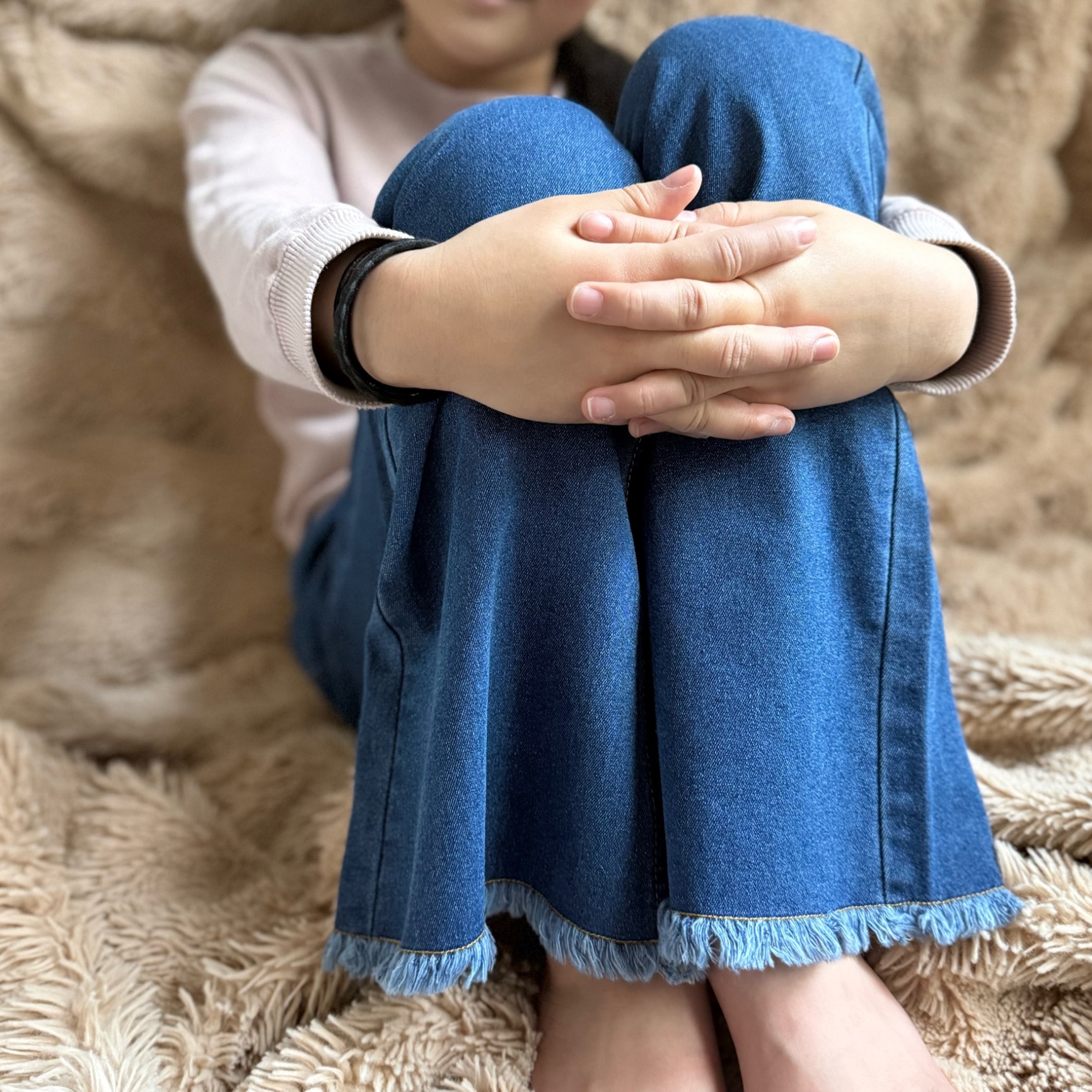 ＼20%OFFクーポン配布中／デニム フレア パンツ | キッズ ベビー 子供 子ども こども 子供服 キッズ服 女の子 ガールズ ズボン フレアパンツ キッズパンツ ブーツカット 長ズボン ロング丈 ジーパン ジーンズ ウエストゴム ポケット 保育園 フリンジ 美脚 26SS 253232002