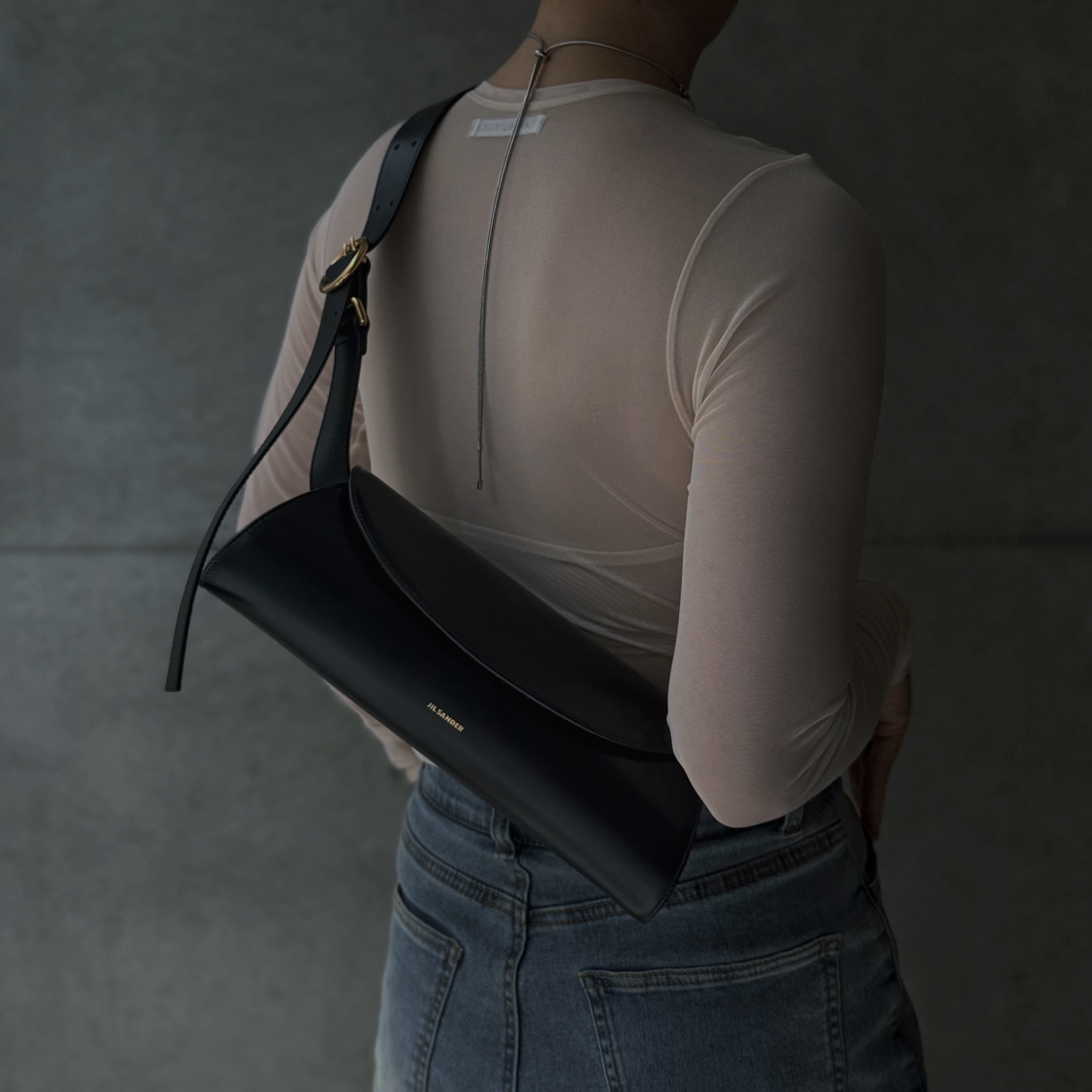 【訳あり】【アウトレット】ジルサンダー JIL SANDER ショルダーバッグ ブラック レディース CANNOLO SMALL カンノーロ【返品交換不可】