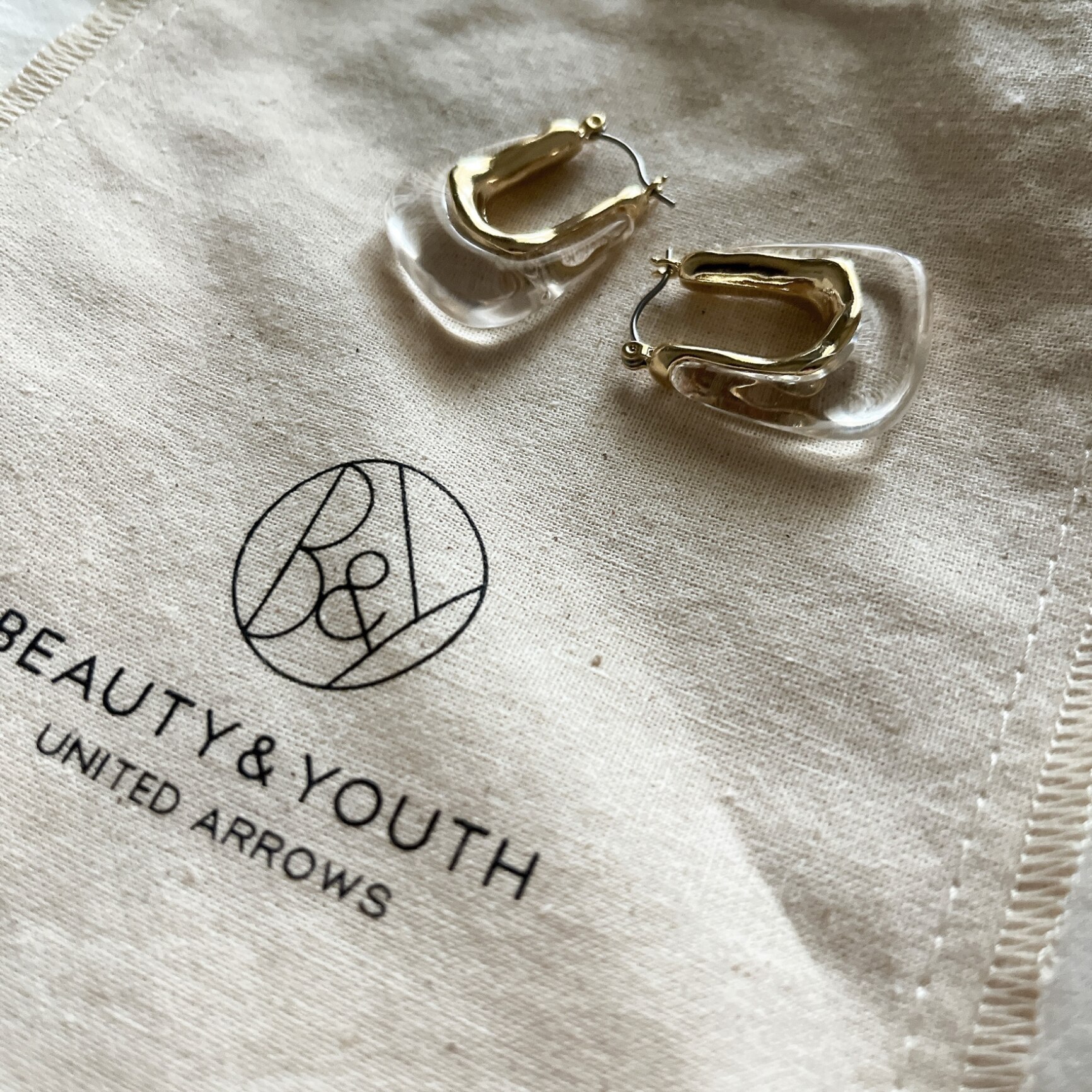 BEAUTY & YOUTH UNITED ARROWS メタル*カラーコンビ スクエア ピアス