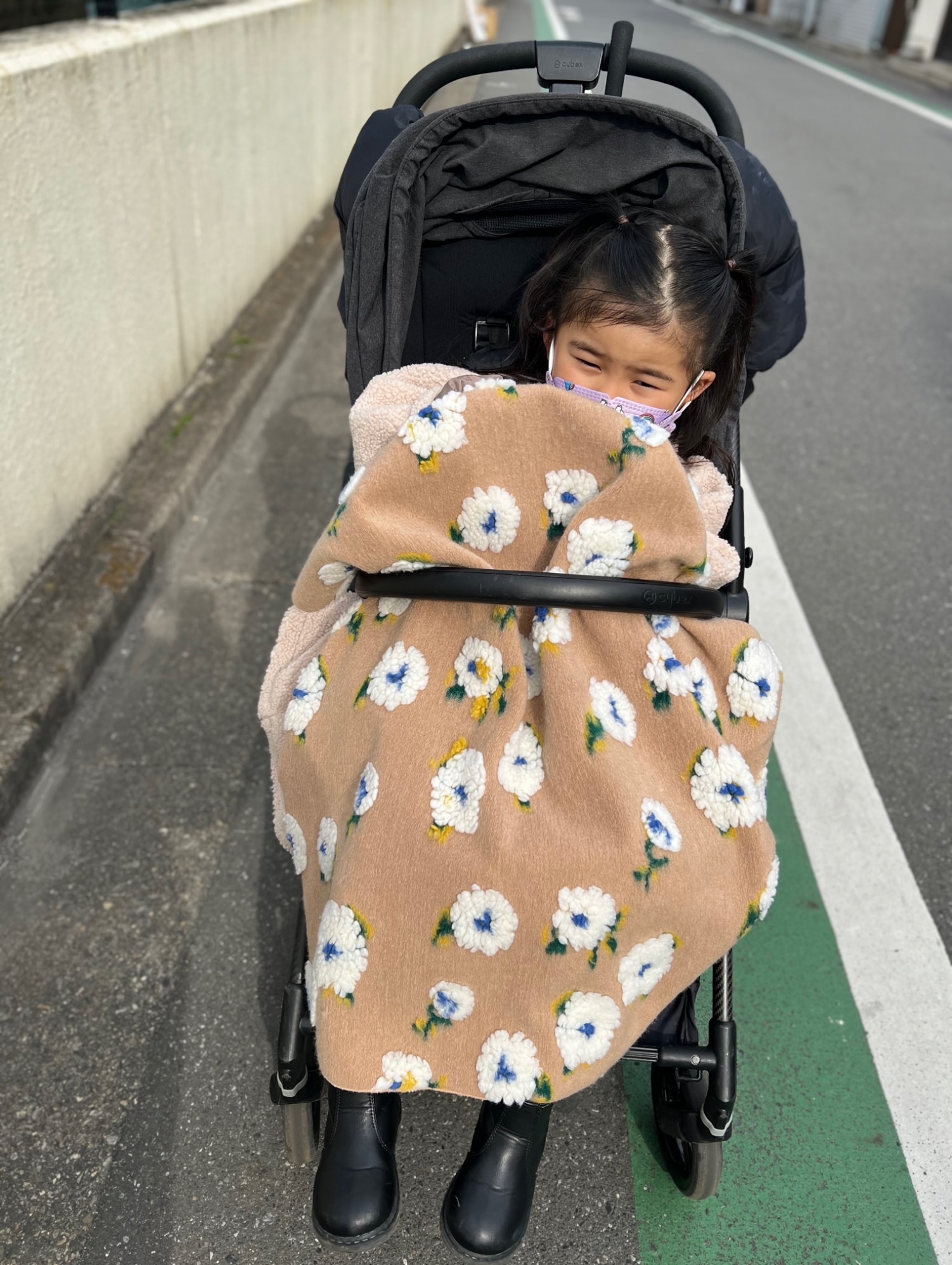 即納】韓国子供服 ベビー服 Juno original flower boa blanket 21AW 花