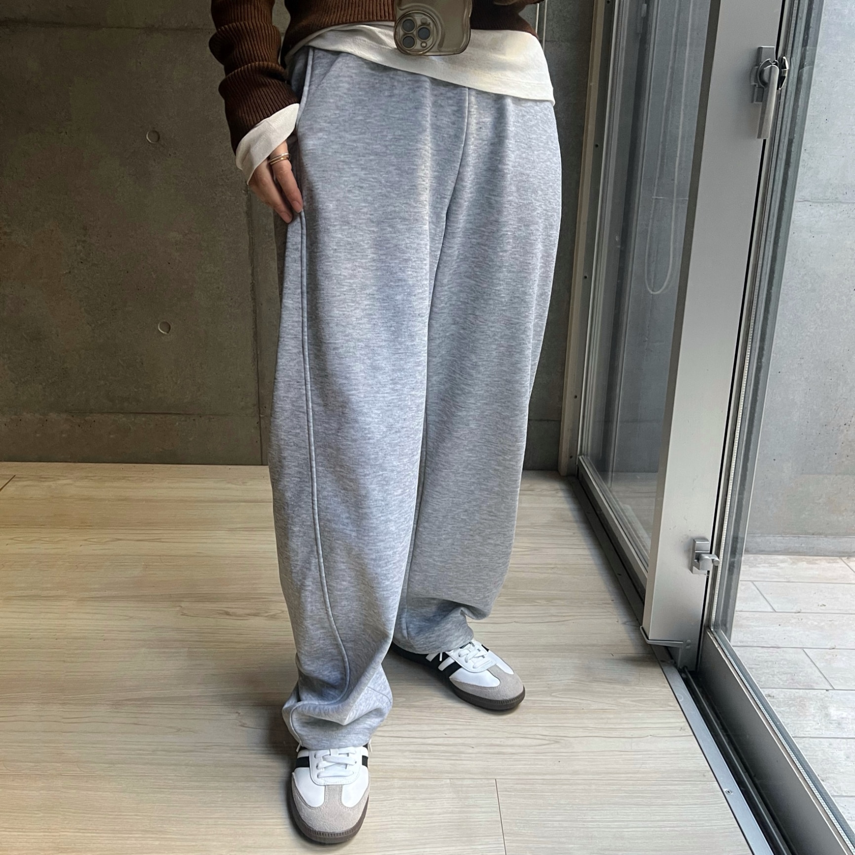 パンツ 裏 起毛 レディース 元祖裏起毛 裏起毛ワイドパンツ スウェット ストレートワイド 冬 防風 防寒 暖かい ウエストゴム 【 極暖裏ボアストレートワイドパンツ 】 ダークエンジェル