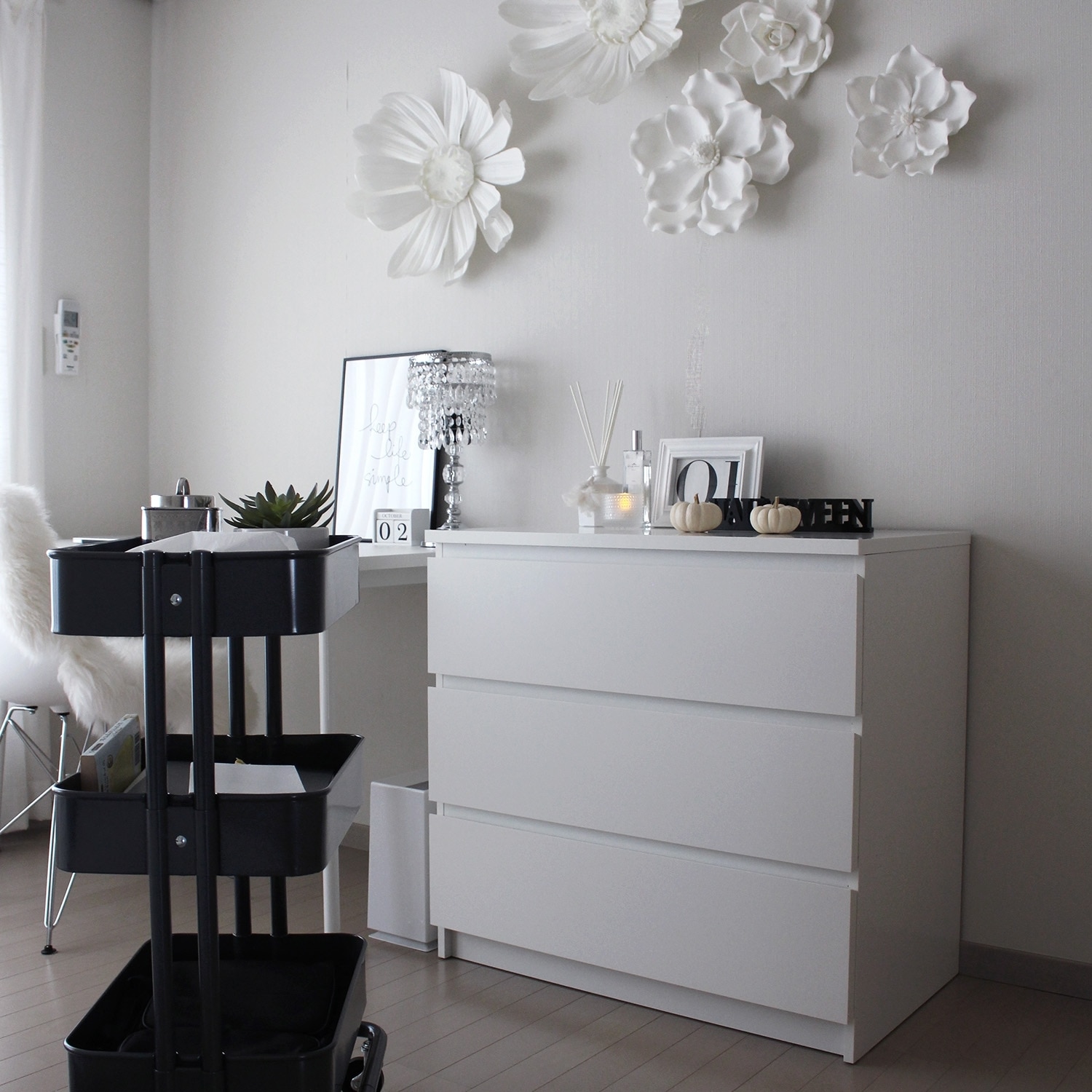 【IKEA イケア】MALM マルム 引き出しユニット チェスト（引き出し×3） ホワイト 80x78 cm (903.546.43)