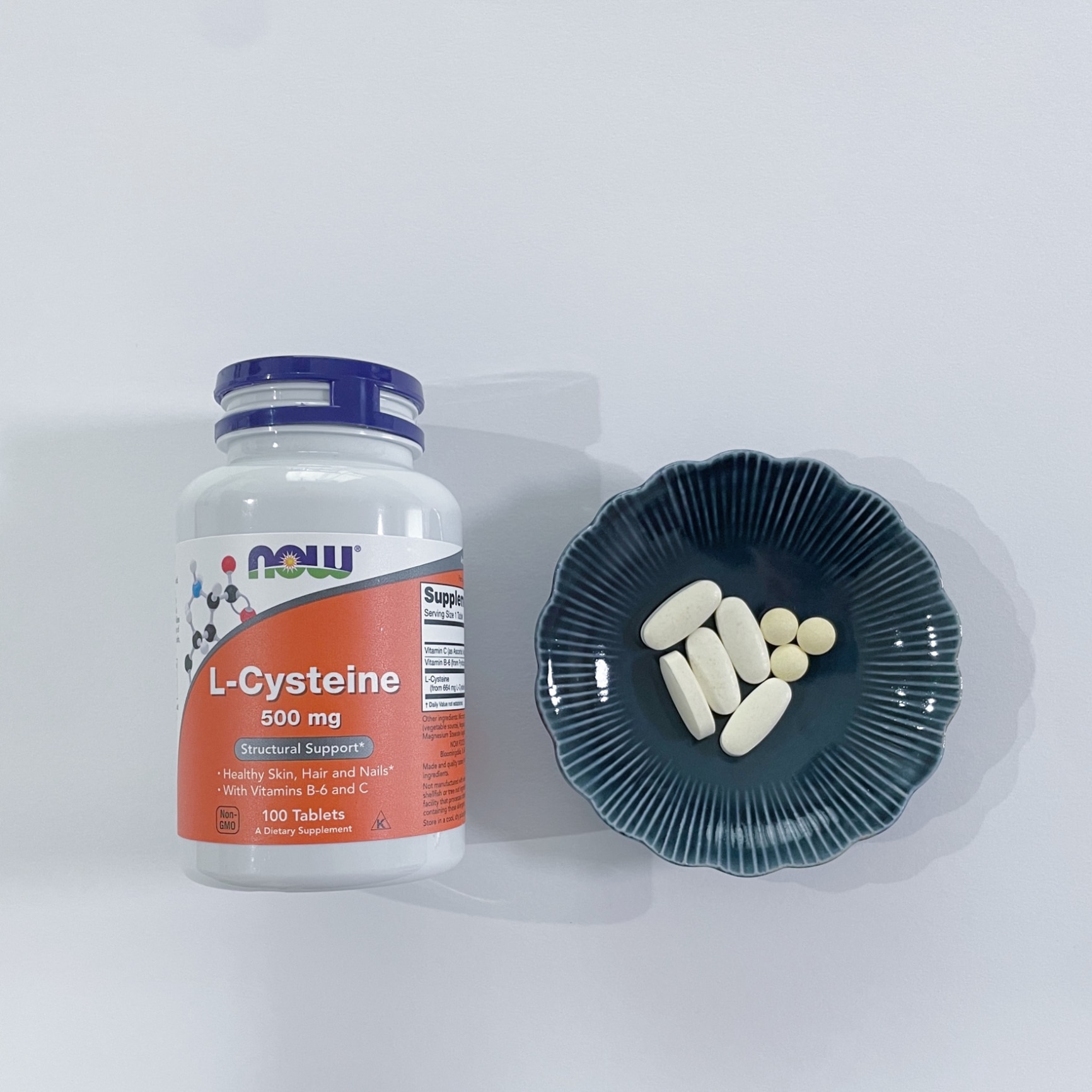 ナウフーズ L-システイン サプリメント 500mg 100粒 NOW Foods L-Cysteine 紫外線 美容 アミノ酸 約30～100日分  単品 セット