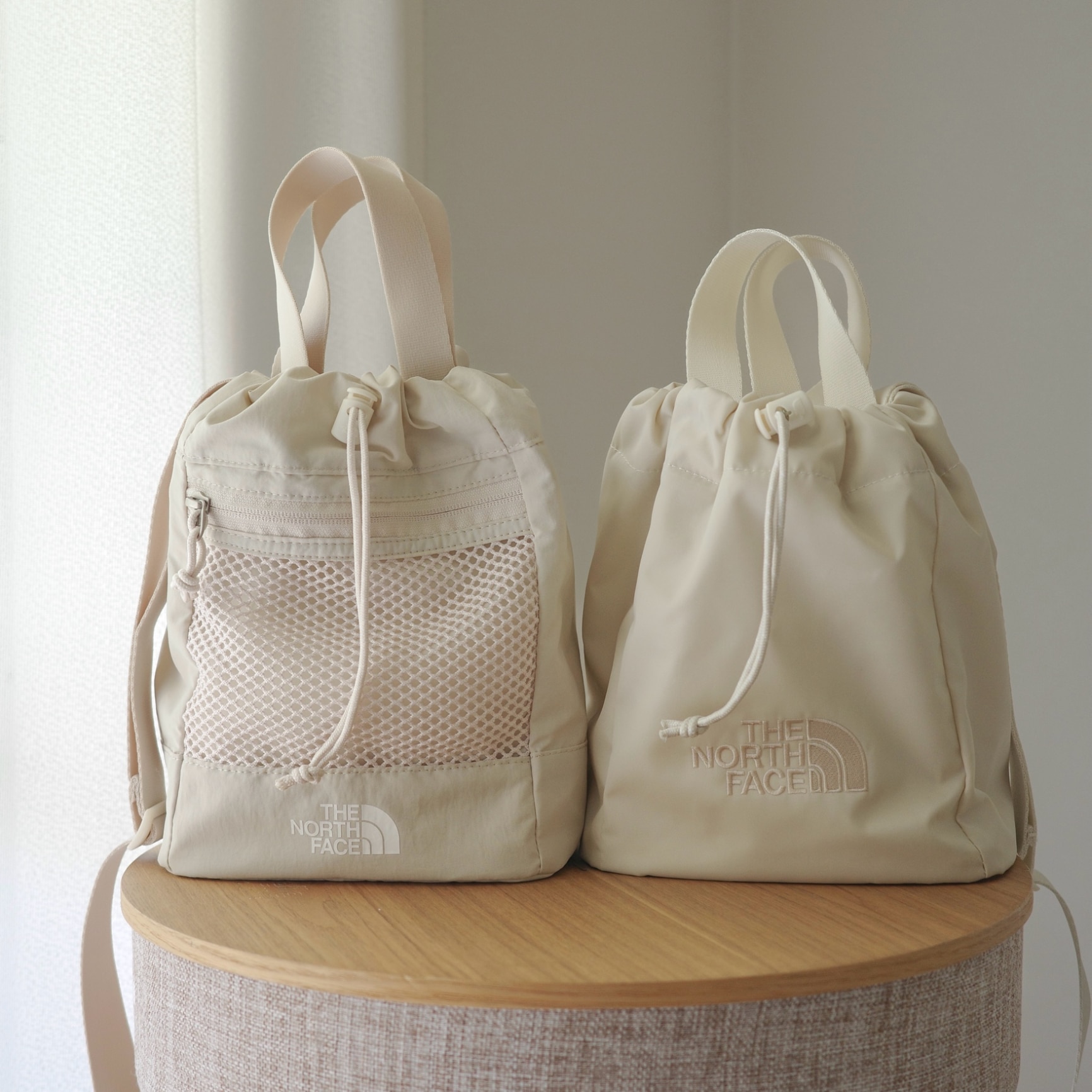 【THE NORTH FACE】 LINDEN MESH BUCKET BAG MINI CREAM tnf-nn2pr14j-6.jpg
