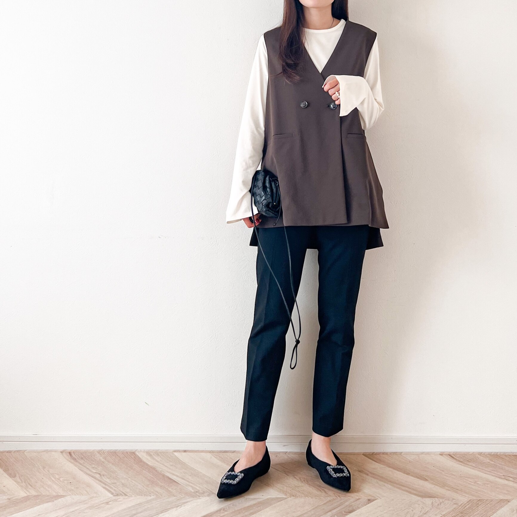 yuki×for/cコラボ】選べる2タイプ きれいめ ジレ ノーカラー シングル