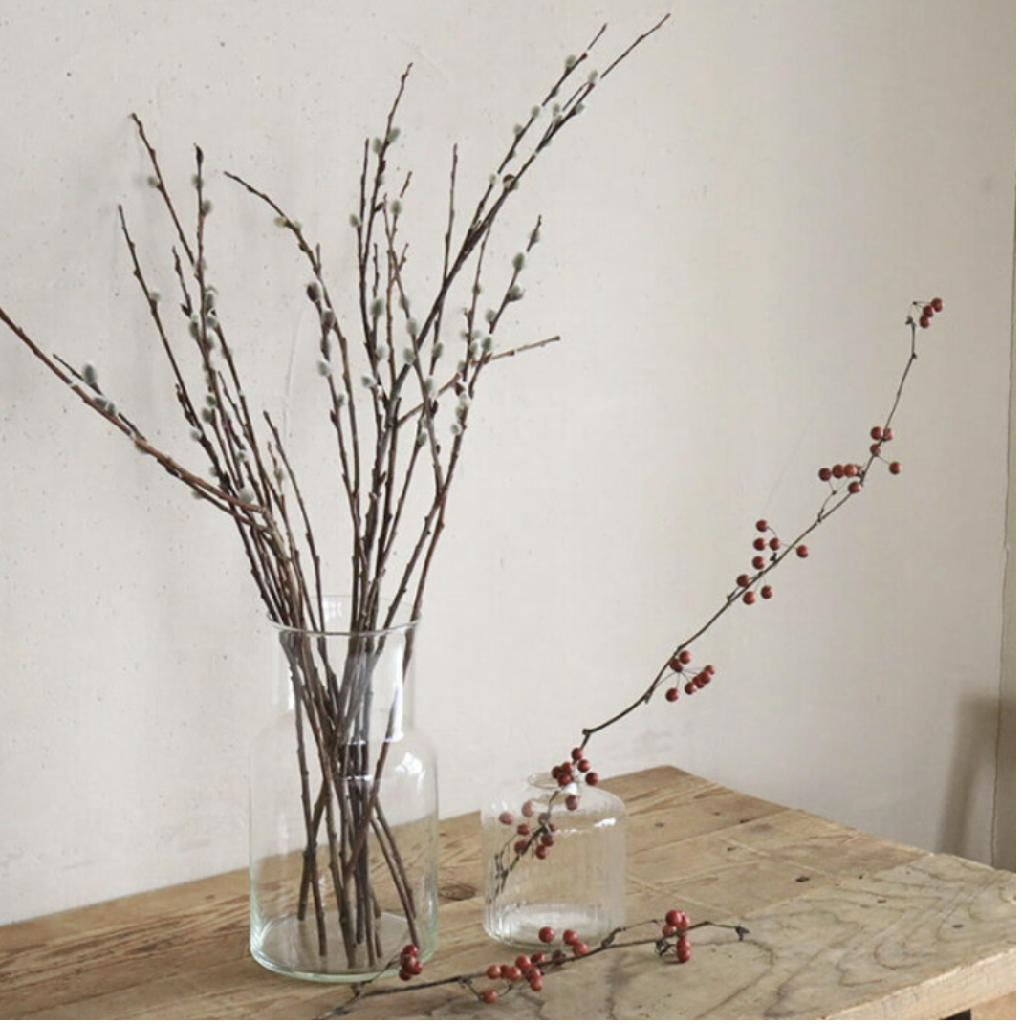 大枝 長さ50 80cm ドライフラワー 穂付き ネコヤナギ 猫柳 ブラウン ナチュラル インテリア 素材 材料 葉物 枝もの 花材 素材 ディスプレイ