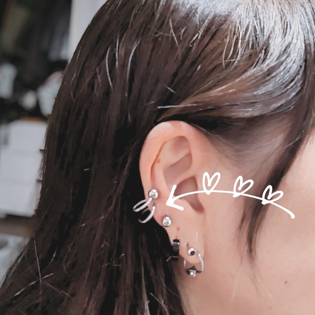 ボディピアス ダブルスパイラルバーベル 16G 14G ボディーピアス 軟骨