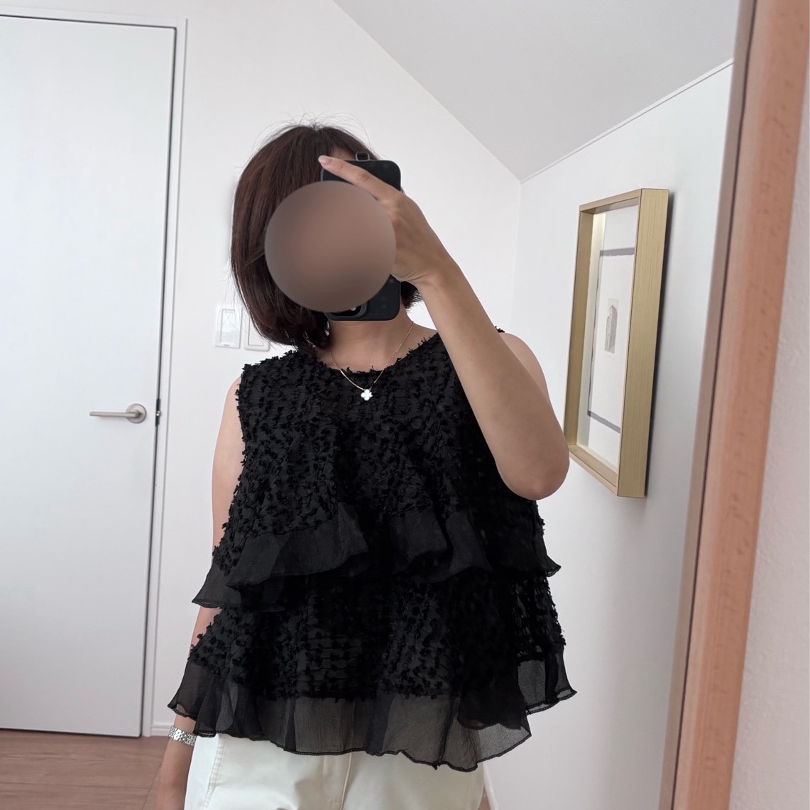 【OUTLET！クーポンで2,328円】 ブラウス ティアードフリル ノースリーブ ジャガード レディース トップス ノースリーブブラウス フリルブラウス ティアード フリル ペプラム カットジャガードブラウス シアーブラウス シアー 透け感 ペプラムブラウス 春夏 夏 cocomomo