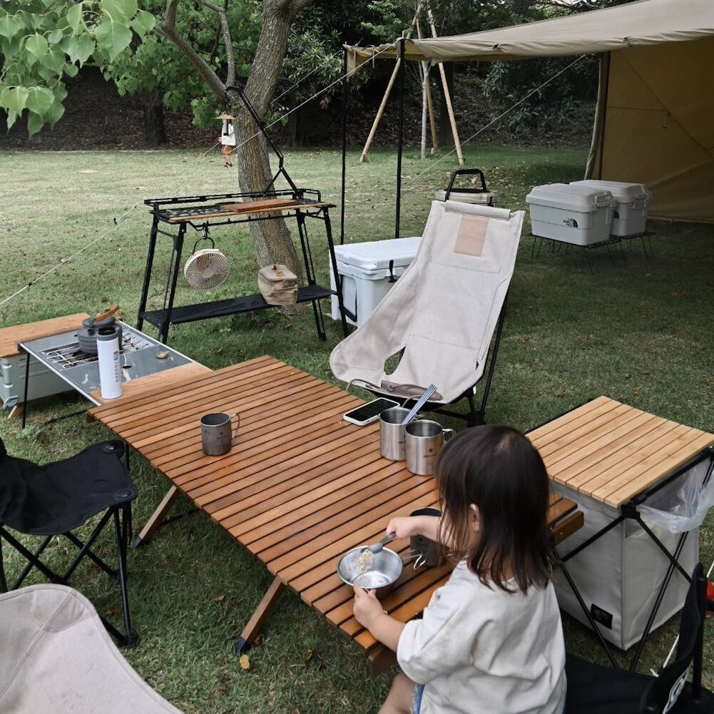 Hilander(ハイランダー) ウッドロールトップテーブル3 アウトドア