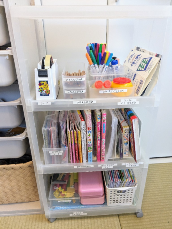 ポリプロピレン組立式ワゴン・キャスター付・3段 幅29×奥行41．5×高さ