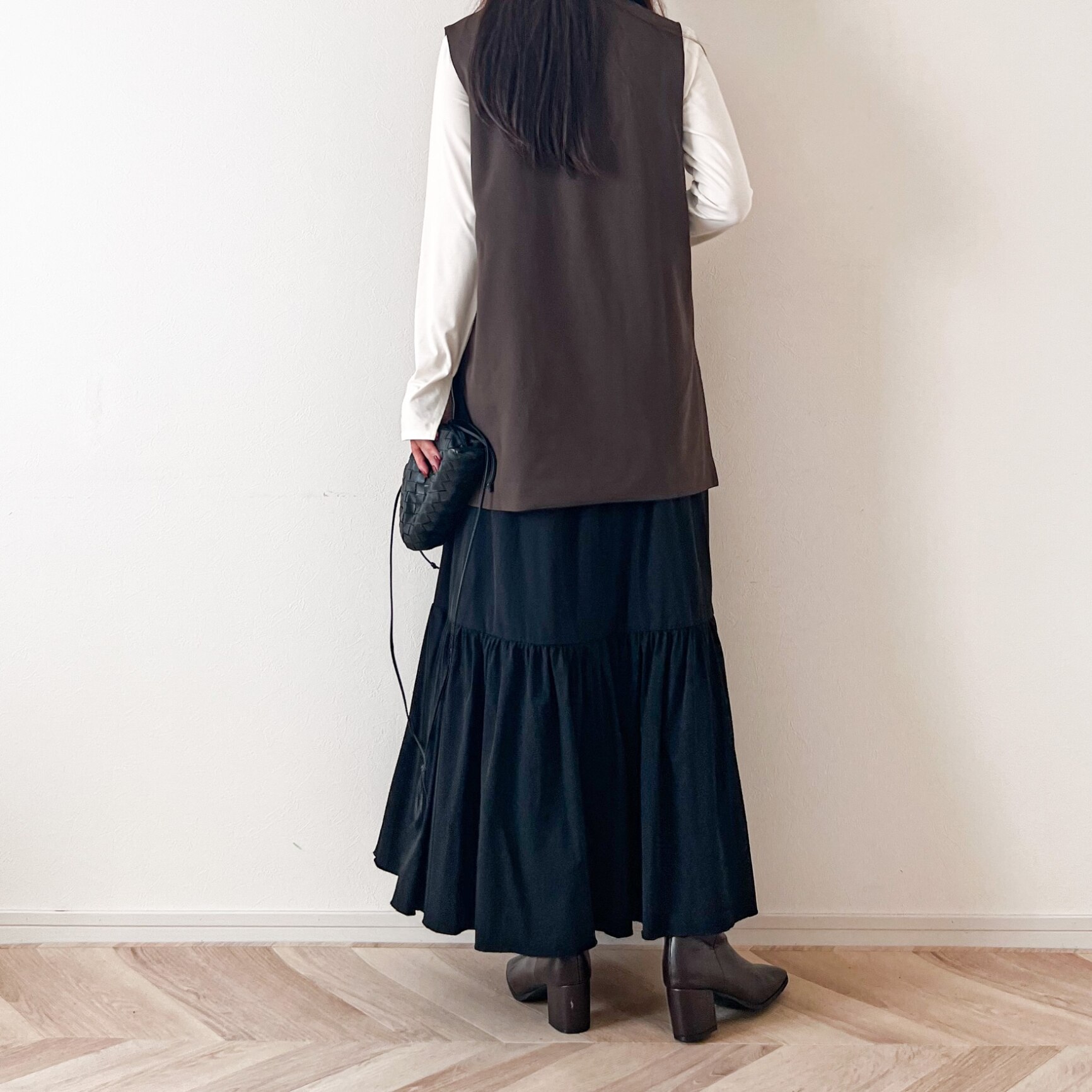 yuki×for/cコラボ】選べる2タイプ きれいめ ジレ ノーカラー シングル