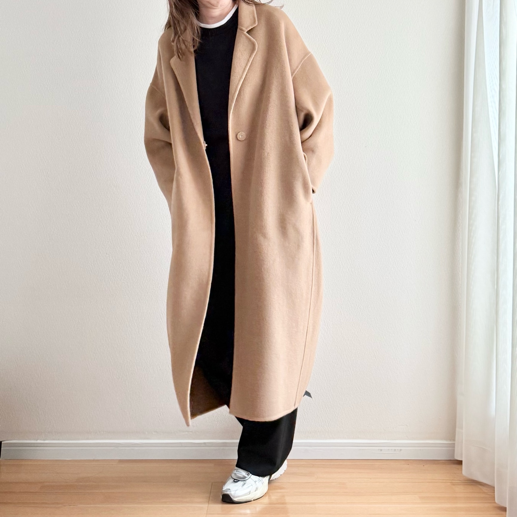 evernavy エバーネイビー リバー ロング コクーン ウールコート