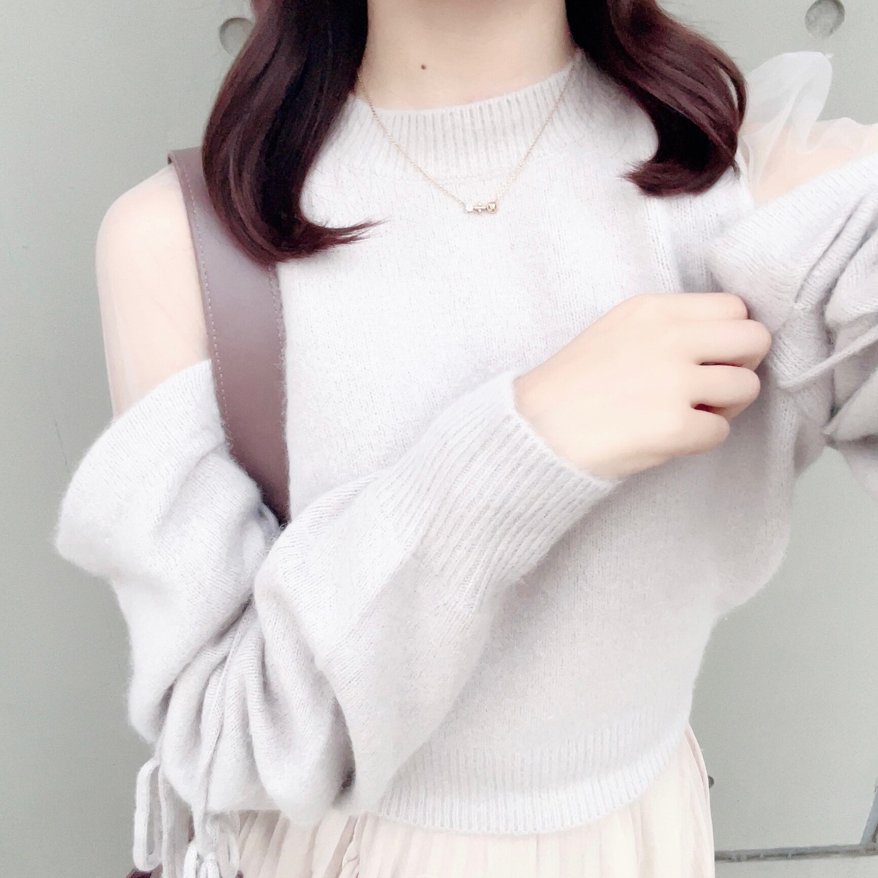 SNIDEL - [スナイデル] シースルーショルダーニットプルオーバー SWNT235015 レ SNIDEL snidel / スナイデル シースルーショルダーニットプル