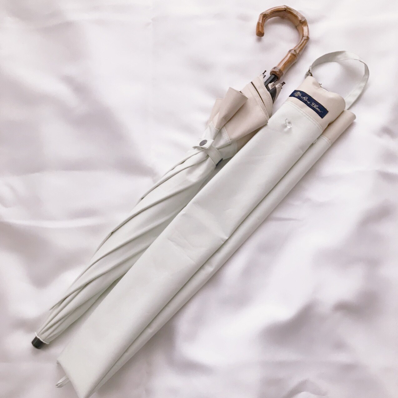 【Rose Blanc】晴雨兼用 折り畳み　完全遮光 2段 コンビ 50cm 楽天市場】日傘 折りたたみ 完全遮光 100％2段 コンビ 50cm
