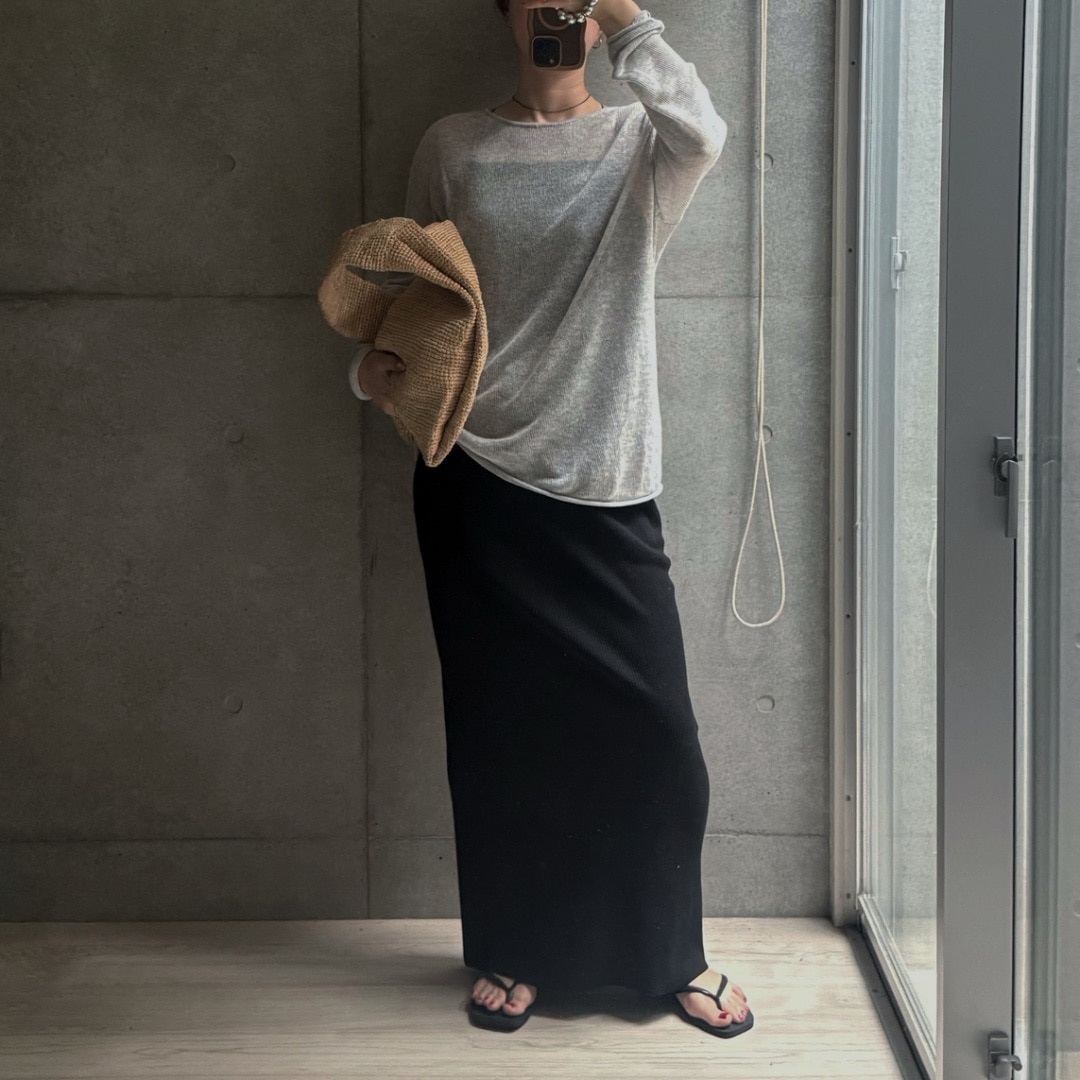 evernavy エバーネイビー セルフカットリブ タイトスカート 8サイズ展開(S-XL/トール) バックスリット無し レディース ウエストゴム 体型カバー 楽ちん ストレッチ ポケット Iライン きれいめ カジュアル トールサイズ S ST M MT L LT XL XLT 春夏 秋冬 春 夏 秋 冬